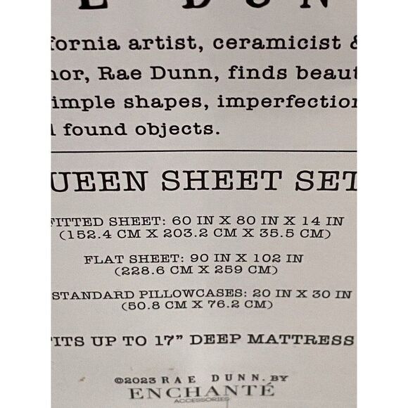 Rae Dunn Reindeer Christmas Tree Soft Queen Size Sheet Set Holiday 4 Piece NEW - Picture 11 of 14